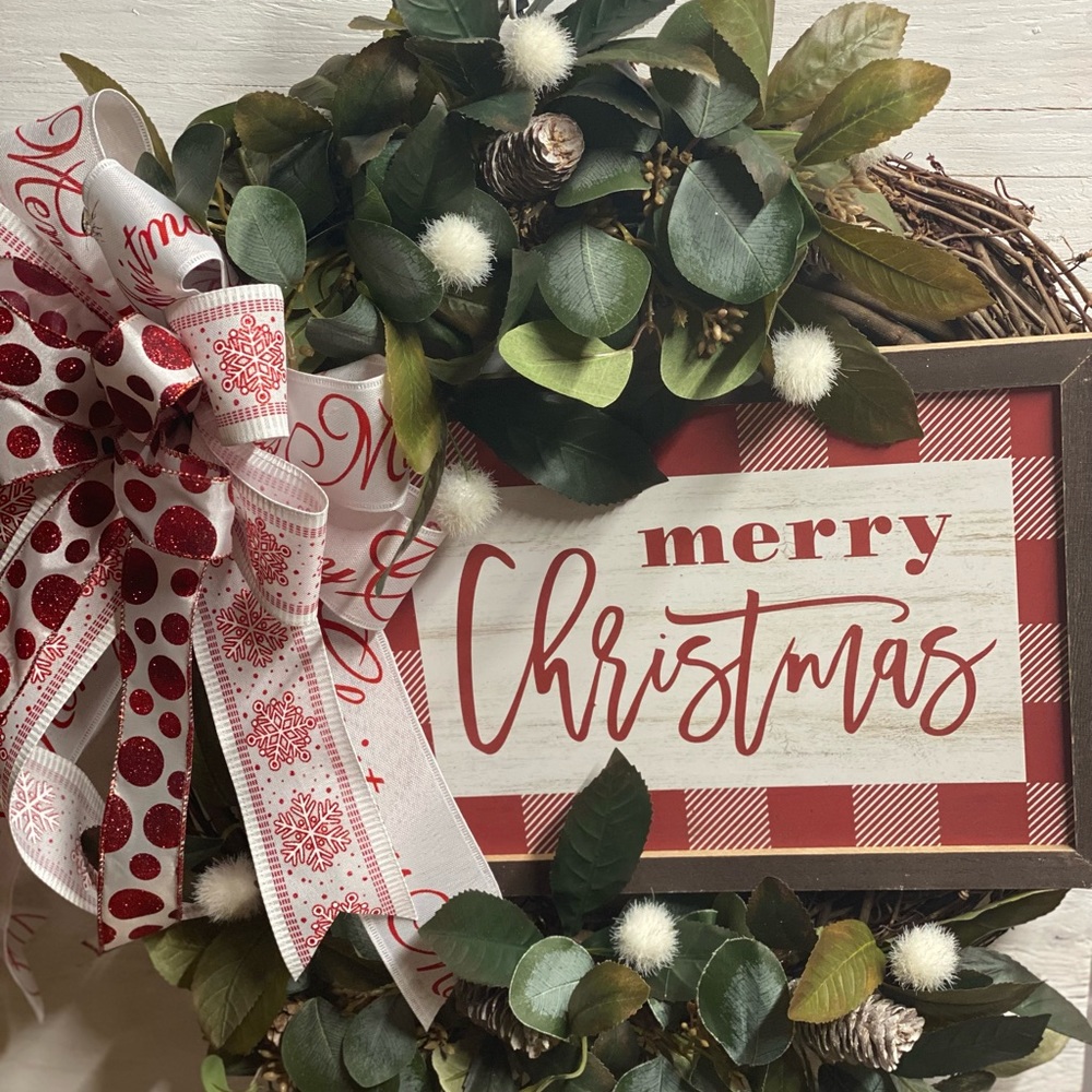 Merry Christmas grapevine wreath